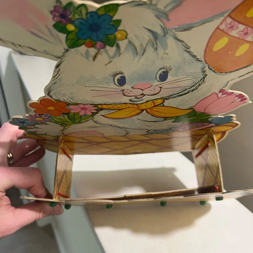 Vintage Cardboard Standing Easter Bunny Rabbit